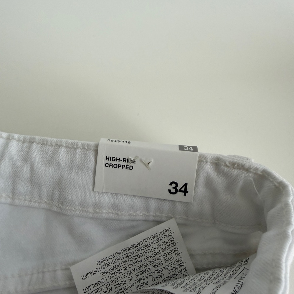 Zara Women's Cropped White Jeans - Picture 6 of 8